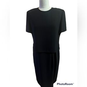 SHOMI by Miller Shor Classy Sz 14 black Dress vintage